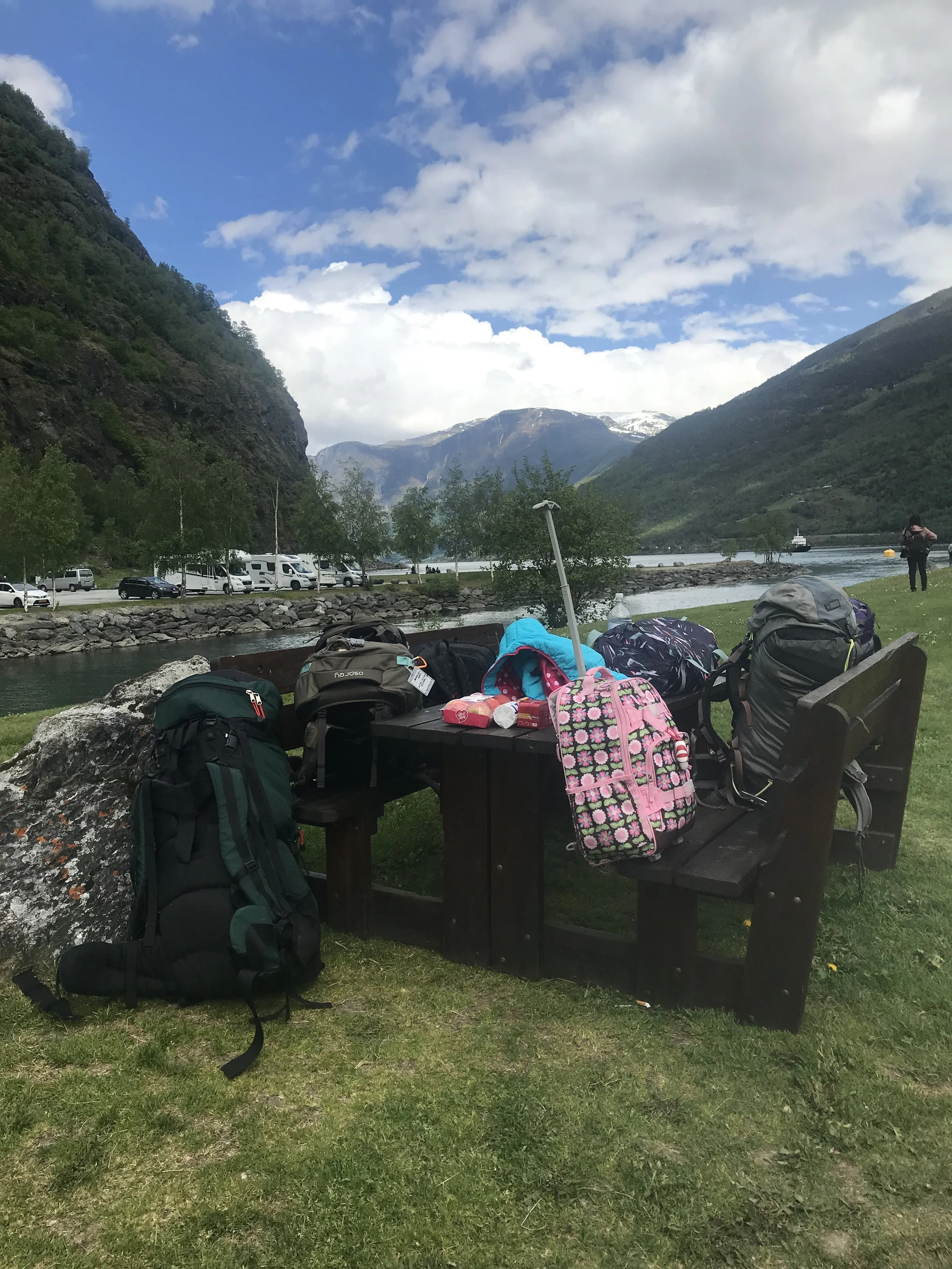 Our bags before boarding the ferry to Bergen