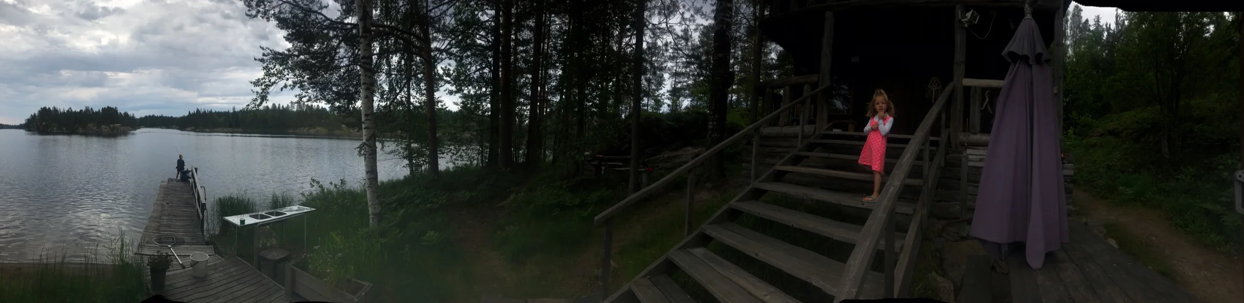 The cabin was right on the lake and had 2 piers!