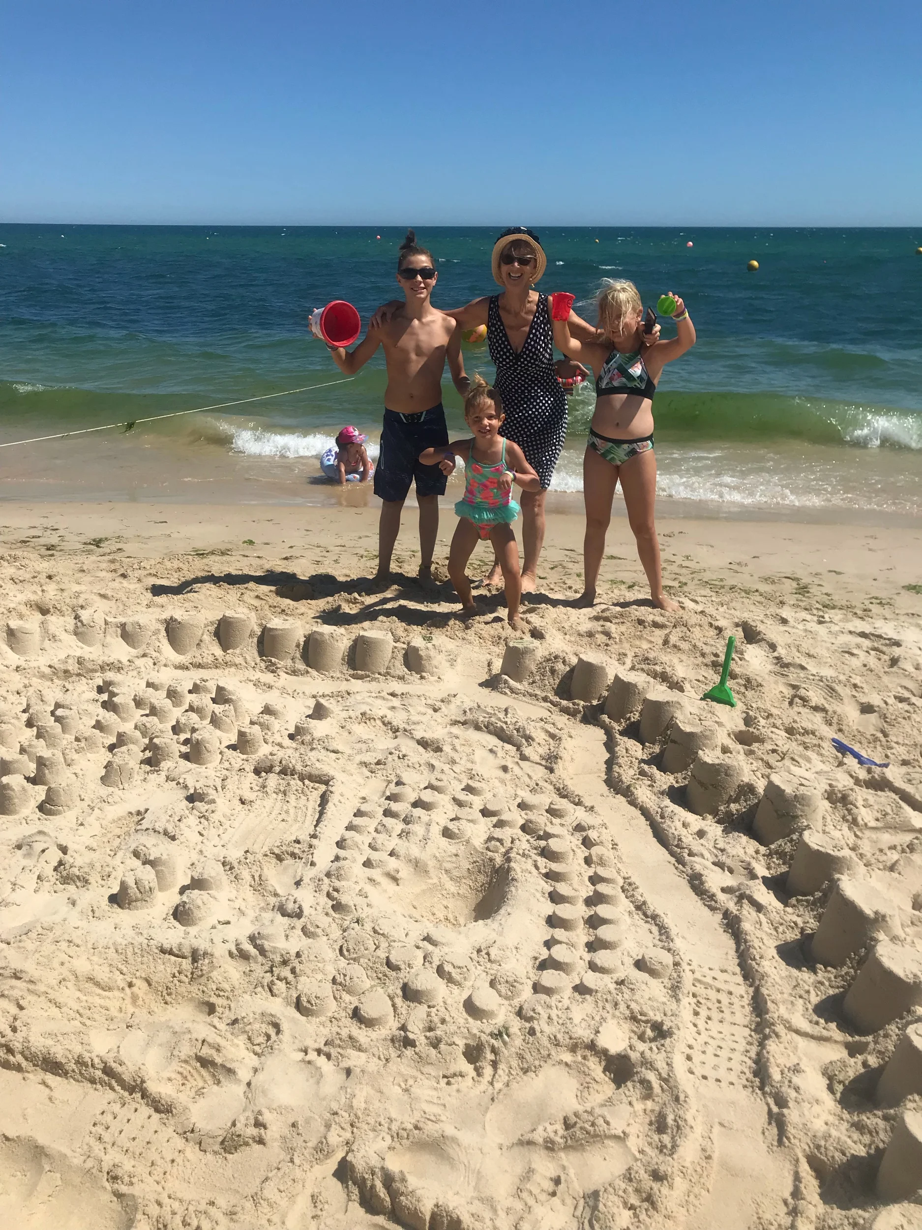 At the beach, building sand castles!