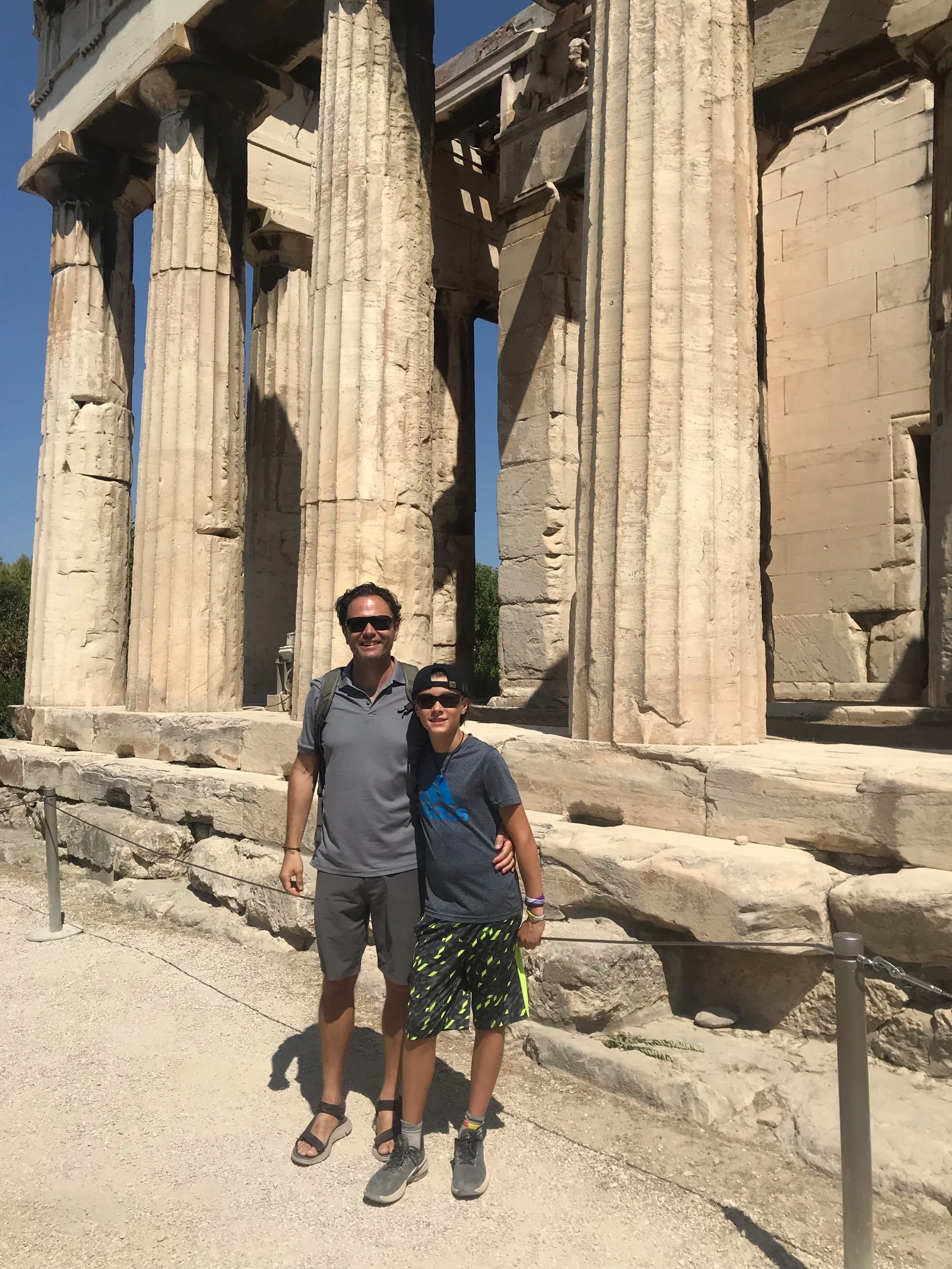 Posing in front of the Temple of Hephaestus - at the Ancient Greek Agora