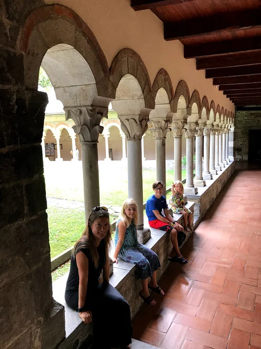 Checking out the Cluny Abbey of Holy Mary of Piona, Lake Como, Italy