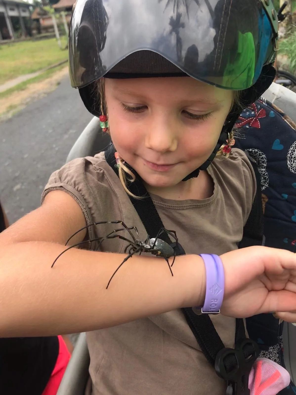 Madeline was the first one to hold the really big spider!!!