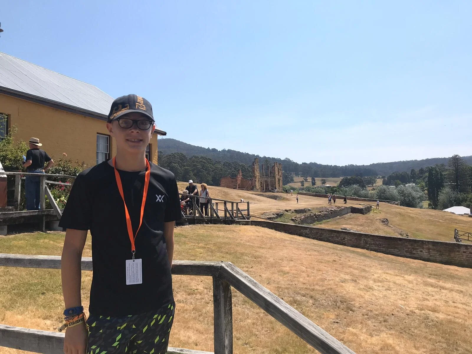 This is my brother, Kaio, standing next to the Police Station.