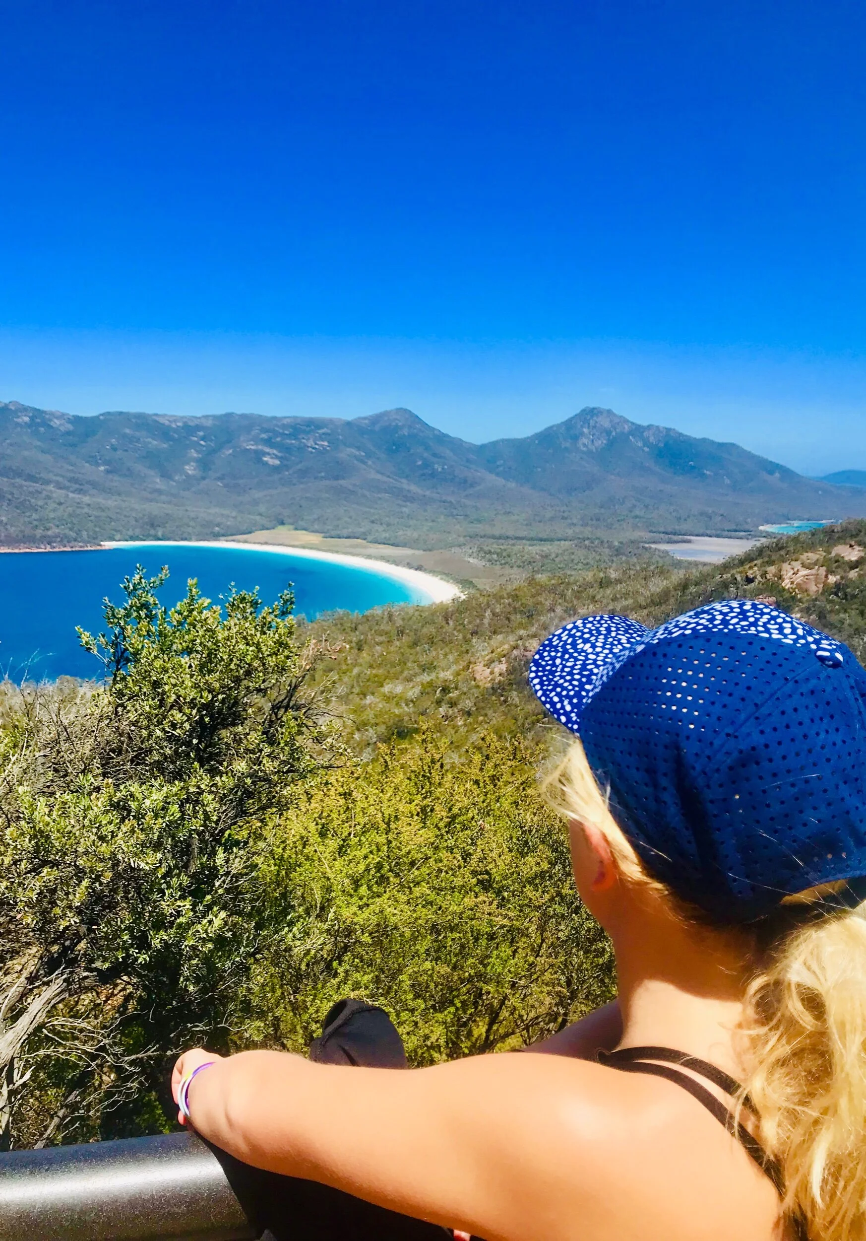 Wineglass bay overlook! The water was unbelievably turquoise blue
