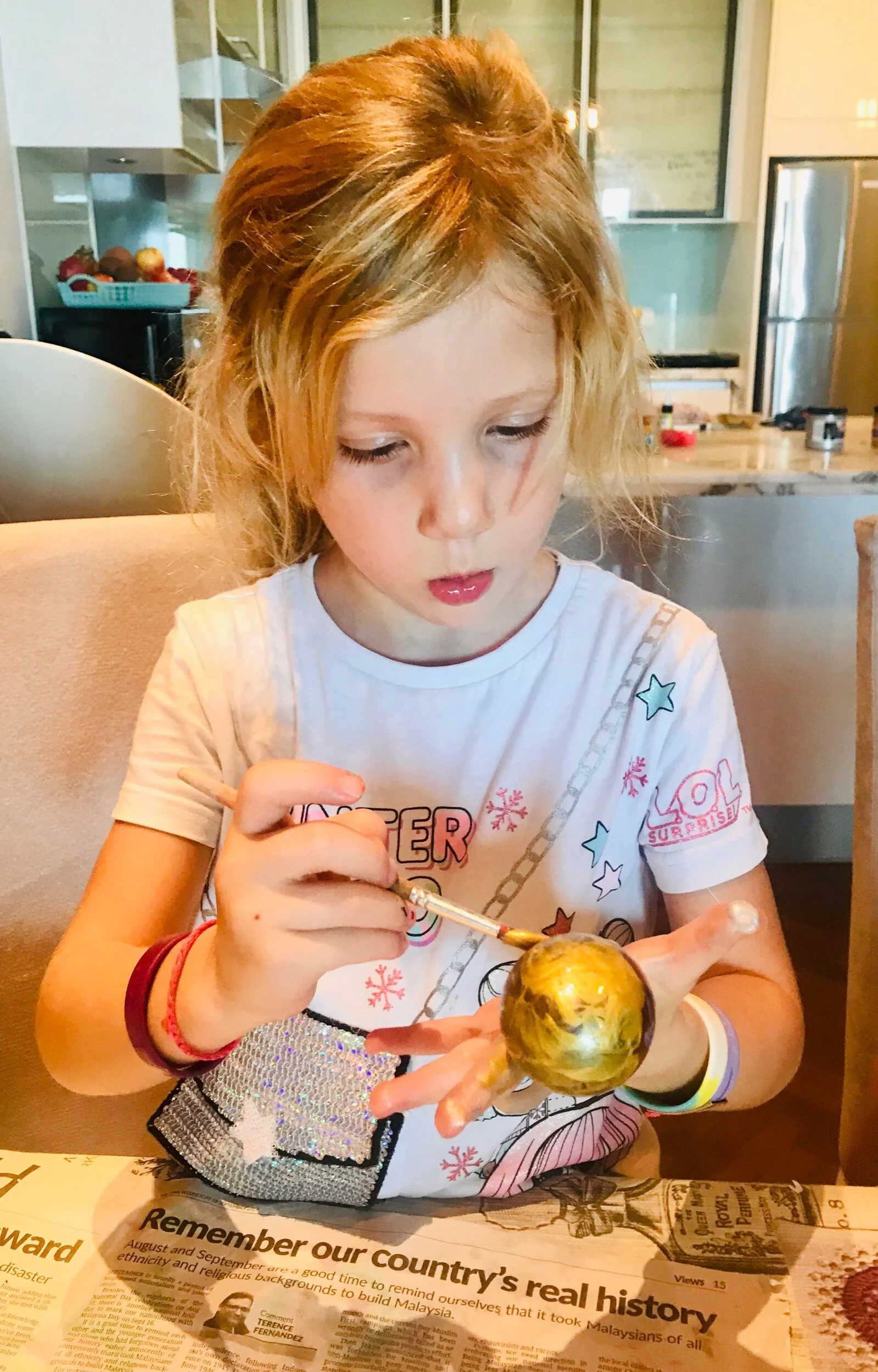 We have done a lot of painting, including Easter Eggs