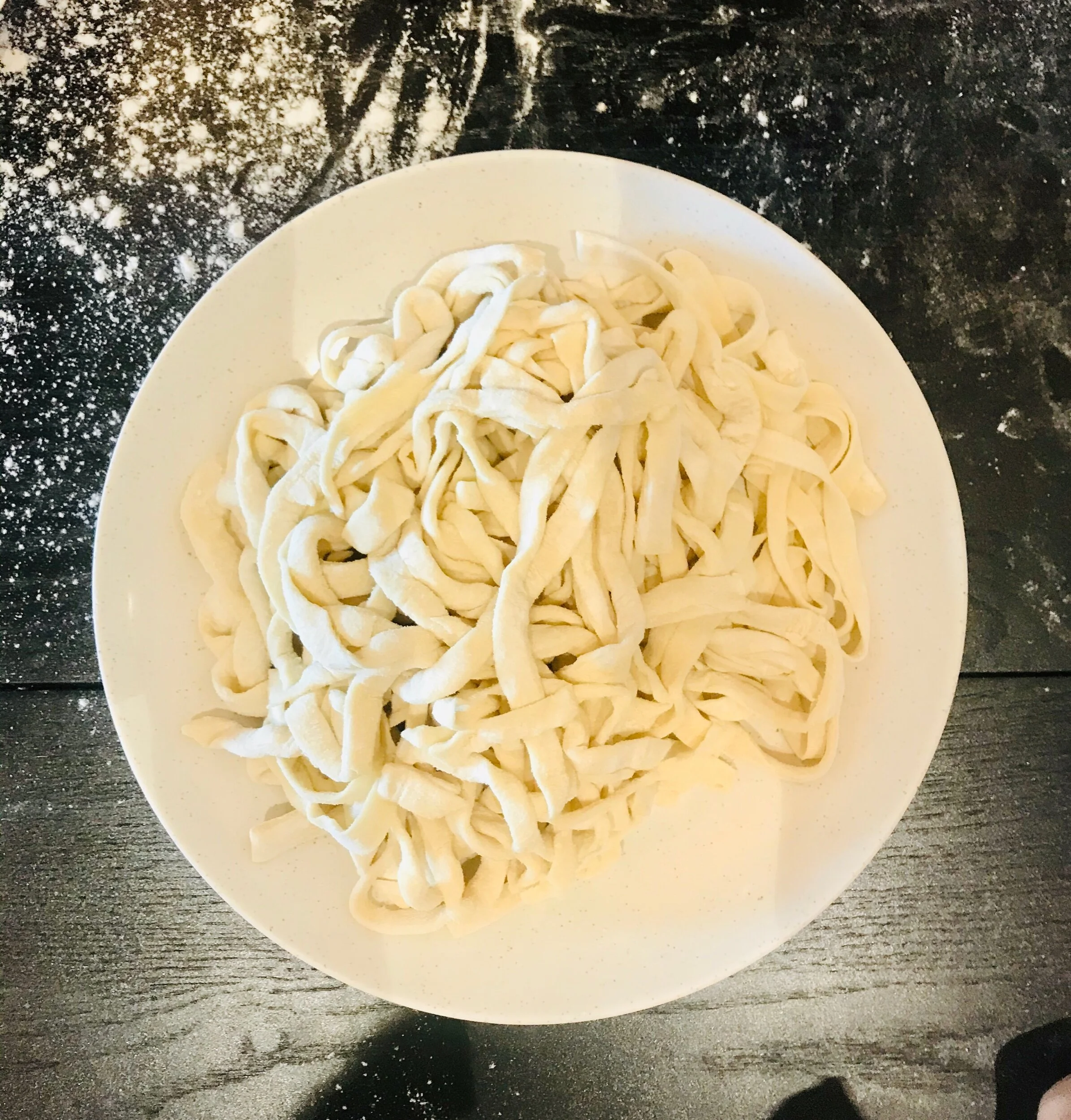 These are the un cooked langhman noodles we made