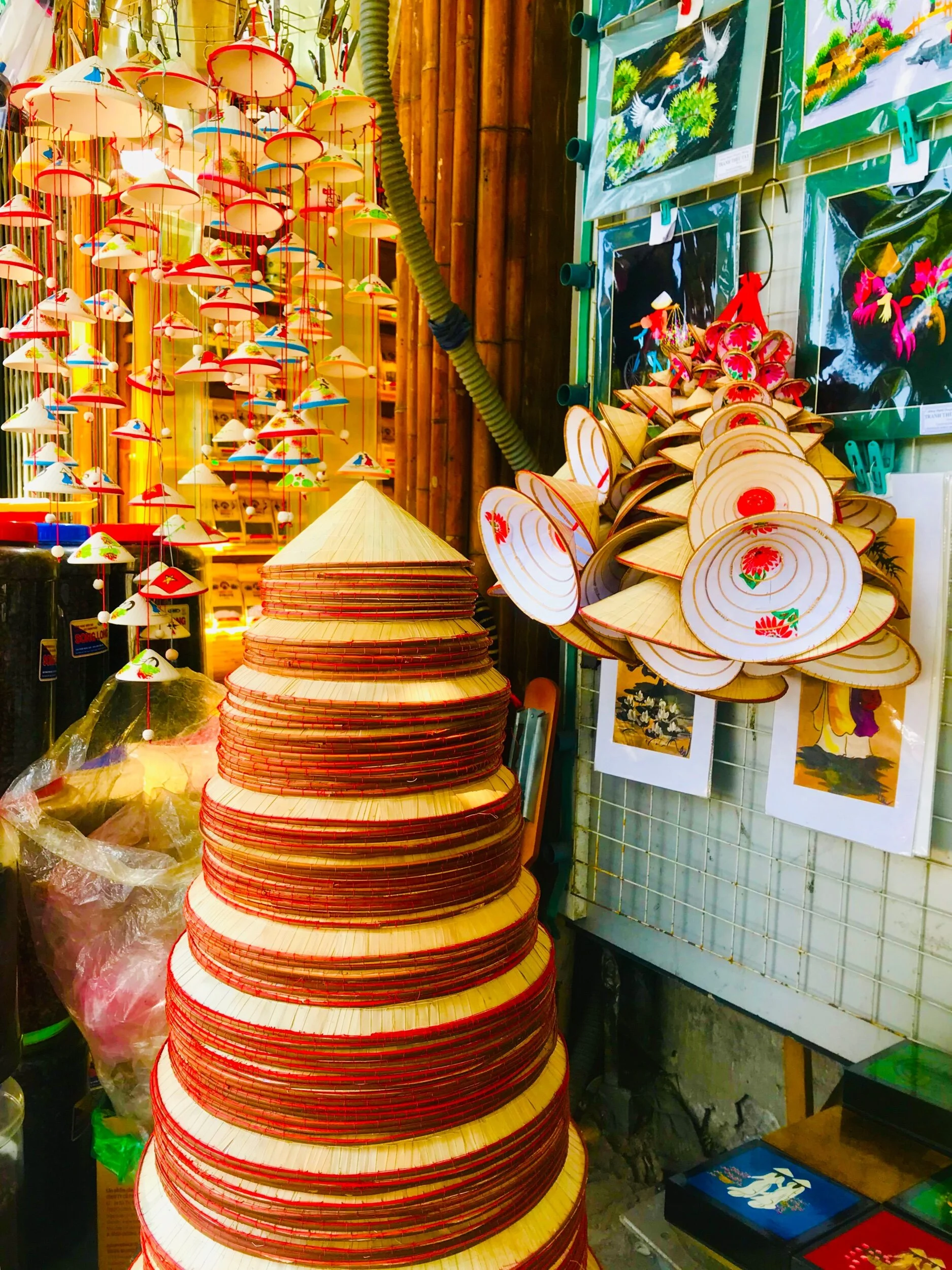 Colorful streets and stores is Hanoi