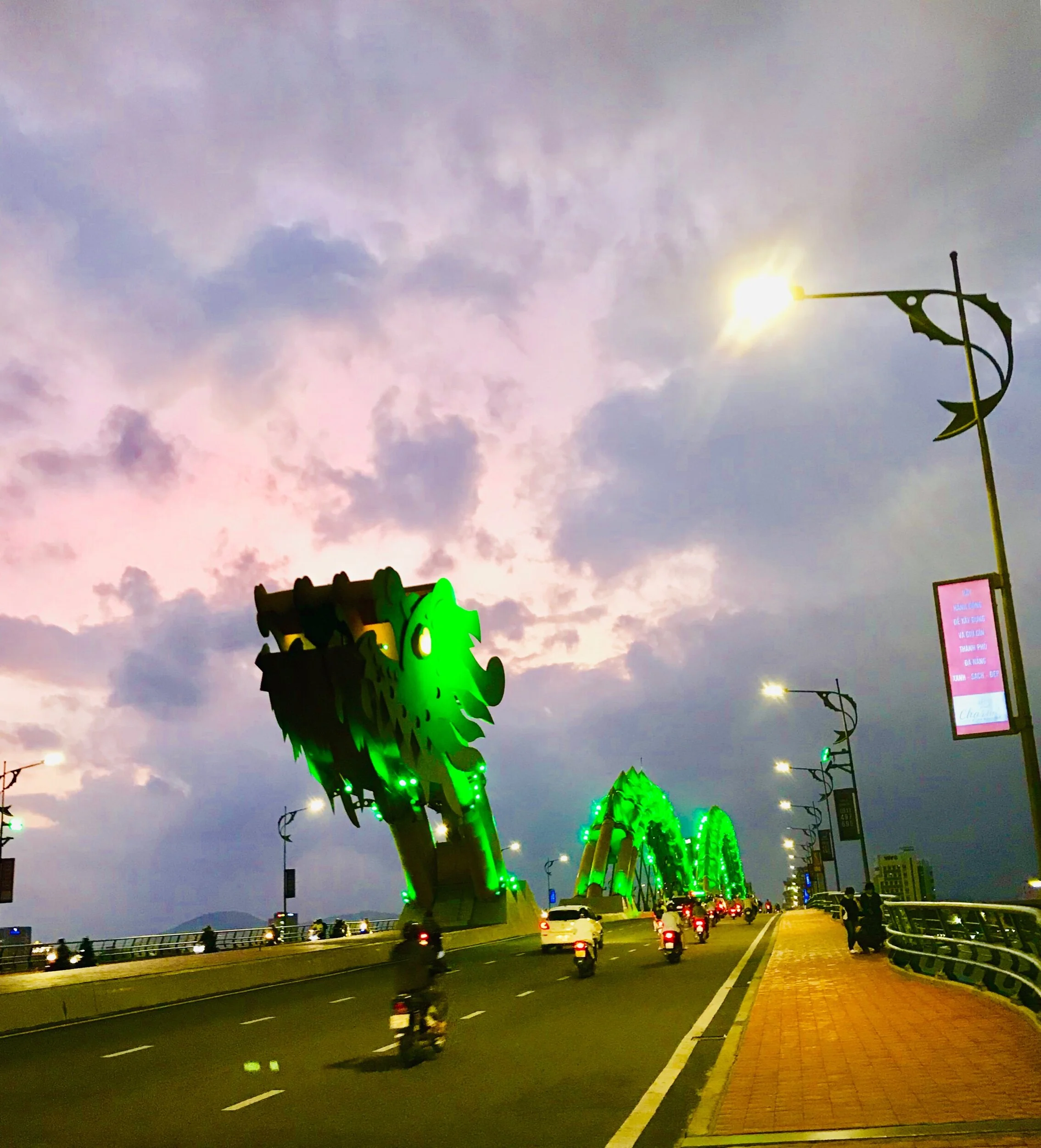 Dragon bridge in Danang. Colorful every night but the show are on saturday and sunday only.