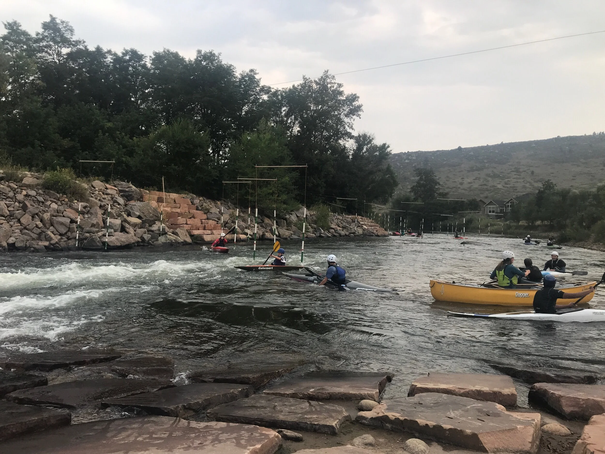 This is the kayakers on the river in Lyons