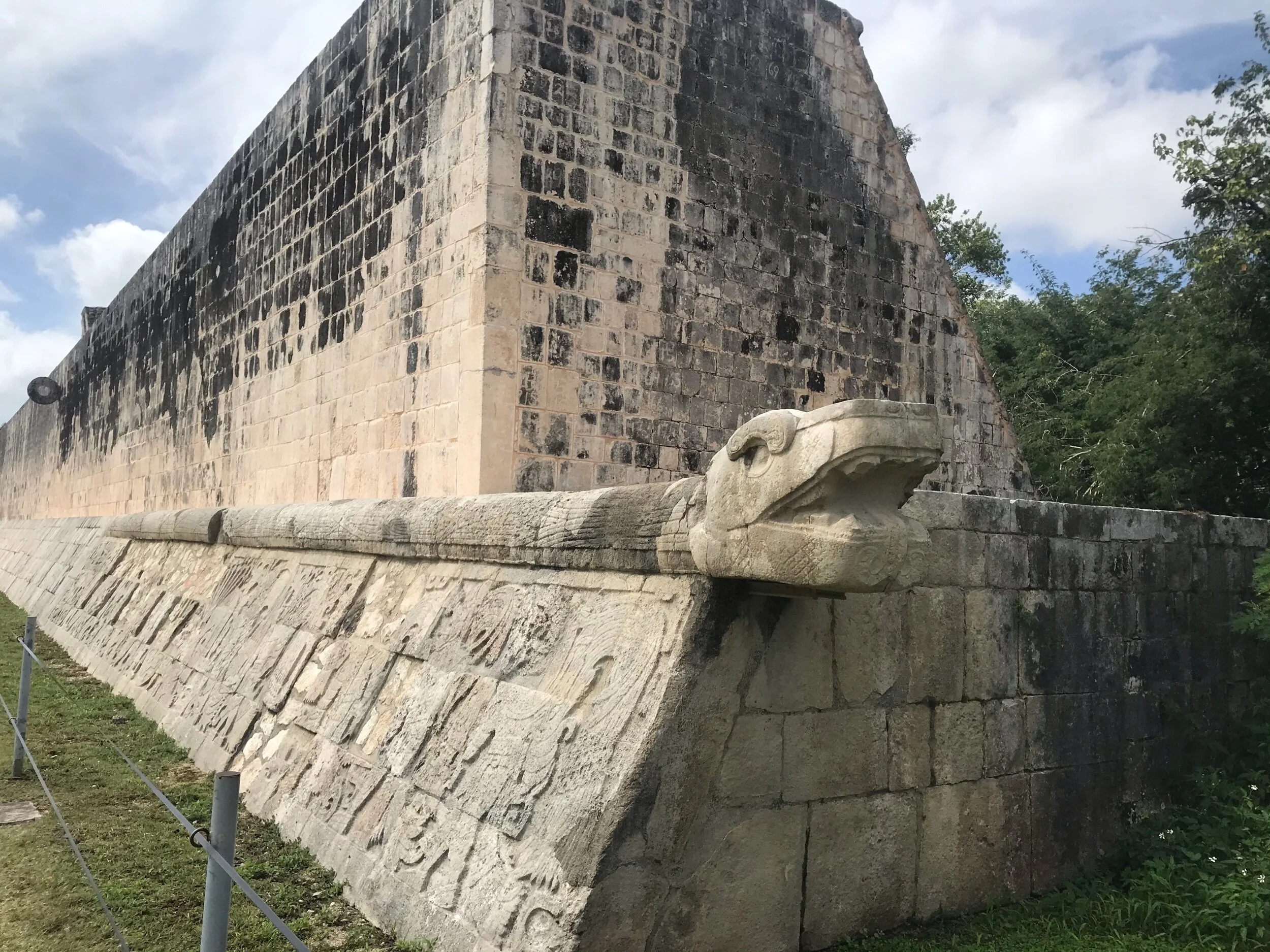 Cool serpent on the ends of the ball court (in the back you can see one of the stone rings)