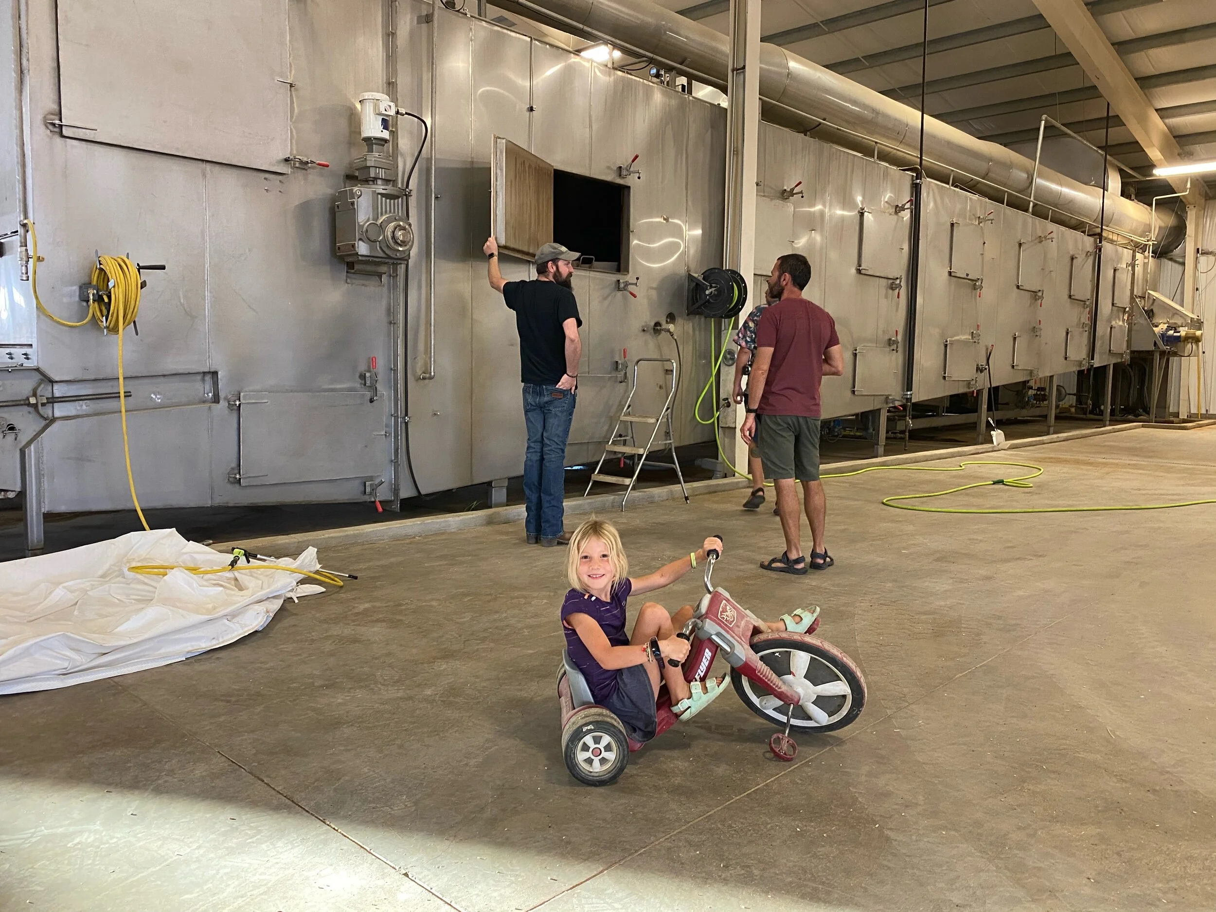 Playing at the huge depot at Mecca Grade, while my dad learns how it all works!